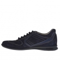 Chaussure sportif avec lacets en daim et cuir bleu  - Pointures disponibles:  46