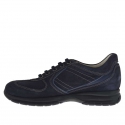 Chaussure pour hommes sportif avec lacets en daim et cuir bleu  - Pointures disponibles:  36, 37