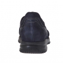 Men's sports shoe with laces in blue suede and leather - Available sizes:  36, 37