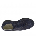 Men's sports shoe with laces in blue suede and leather - Available sizes:  36, 37