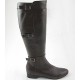 Woman's boot with zipper and buckles in dark brown leather heel 2 - Available sizes:  32