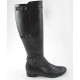 Woman's boot with zipper and buckles in black leather heel 2 - Available sizes:  32