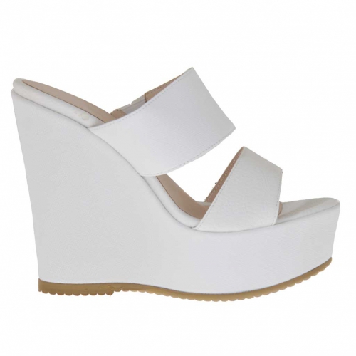 white platform mules