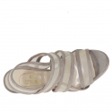 Sandale pour femmes avec plateforme, 3 bandes et tissu résille en daim boue talon 12 - Pointures disponibles:  42