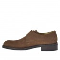 Men's shoe with bucke in tobacco brown suede - Available sizes:  50, 51, 54
