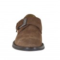 Chaussure pour hommes avec boucle en daim brun tabac - Pointures disponibles:  50, 51, 54