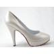 Platform pump in metallized ivory leather with heel 11 - Available sizes:  43, 44
