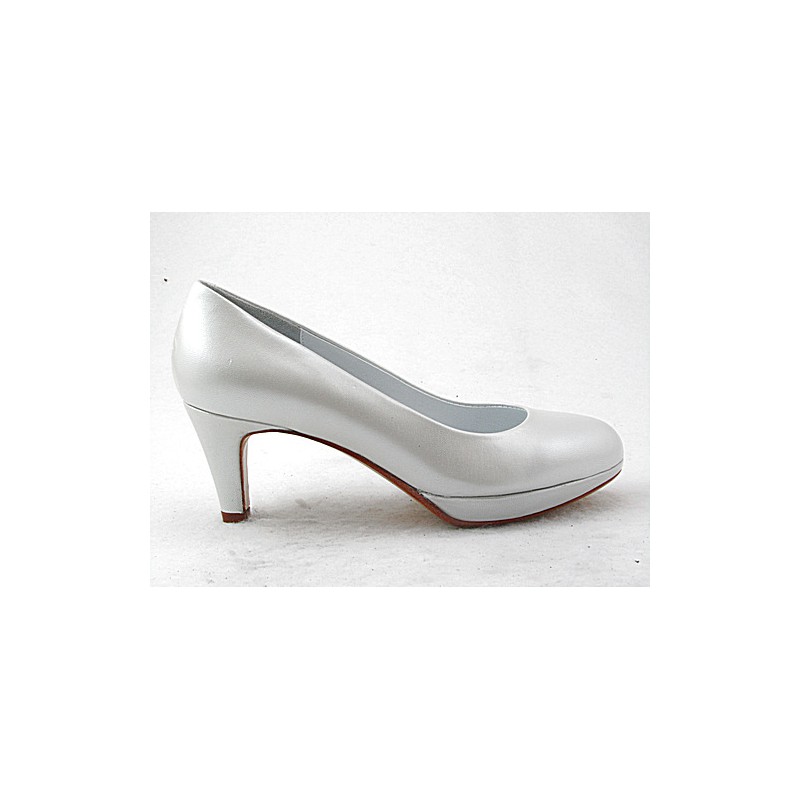 white leather platform pumps