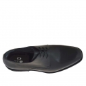 Men's laced elegant derby shoe in black smooth leather - Available sizes:  51