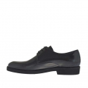 Elegante zapato derby con cordones para hombre en charol imprimido gris - Tallas disponibles:  37, 38, 46, 47, 49, 50, 51