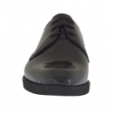 Men's elegant laced derby shoe in grey printed patent leather - Available sizes:  37, 38, 46, 47, 49, 50, 51