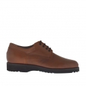 Zapato con cordones para hombres en piel de color marron - Tallas disponibles:  47