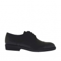 Zapato elegante derby para hombre con puntera y cordones en piel negra - Tallas disponibles:  36, 51