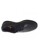 Zapato derby con cordones para hombres en piel negra - Tallas disponibles:  36