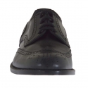 Zapato para hombre con cordones en piel de color negro - Tallas disponibles:  51