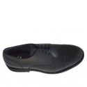 Elégant chaussure derby pour hommes à lacets avec bout droit en cuir noir - Pointures disponibles:  36