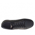 Chaussure à lacets sportif pour hommes en cuir noir - Pointures disponibles:  36
