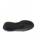 Zapato deportivo con cordones para hombre en piel negra - Tallas disponibles:  36