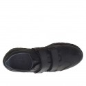 Zapato deportivo para hombre con velcro en piel negra - Tallas disponibles:  37, 46