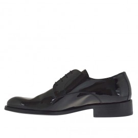 Zapato derby elegante para hombre con cordones en charol de color negro - Tallas disponibles:  36, 37, 48, 49, 50 2