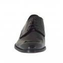 Chaussure élégant derby à lacets pour hommes en cuir verni noir - Pointures disponibles:  36, 37, 47, 48, 49