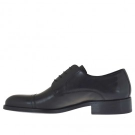 Chaussure derby pour hommes à lacets et bout droit en cuir noir - Pointures disponibles:  49, 50 2