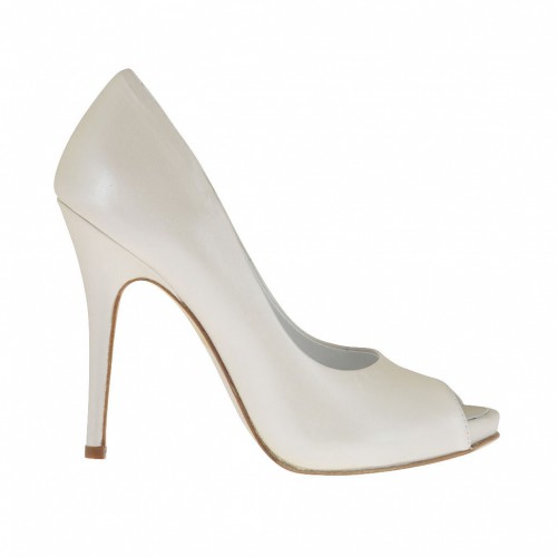 Ivory peep store toe pumps