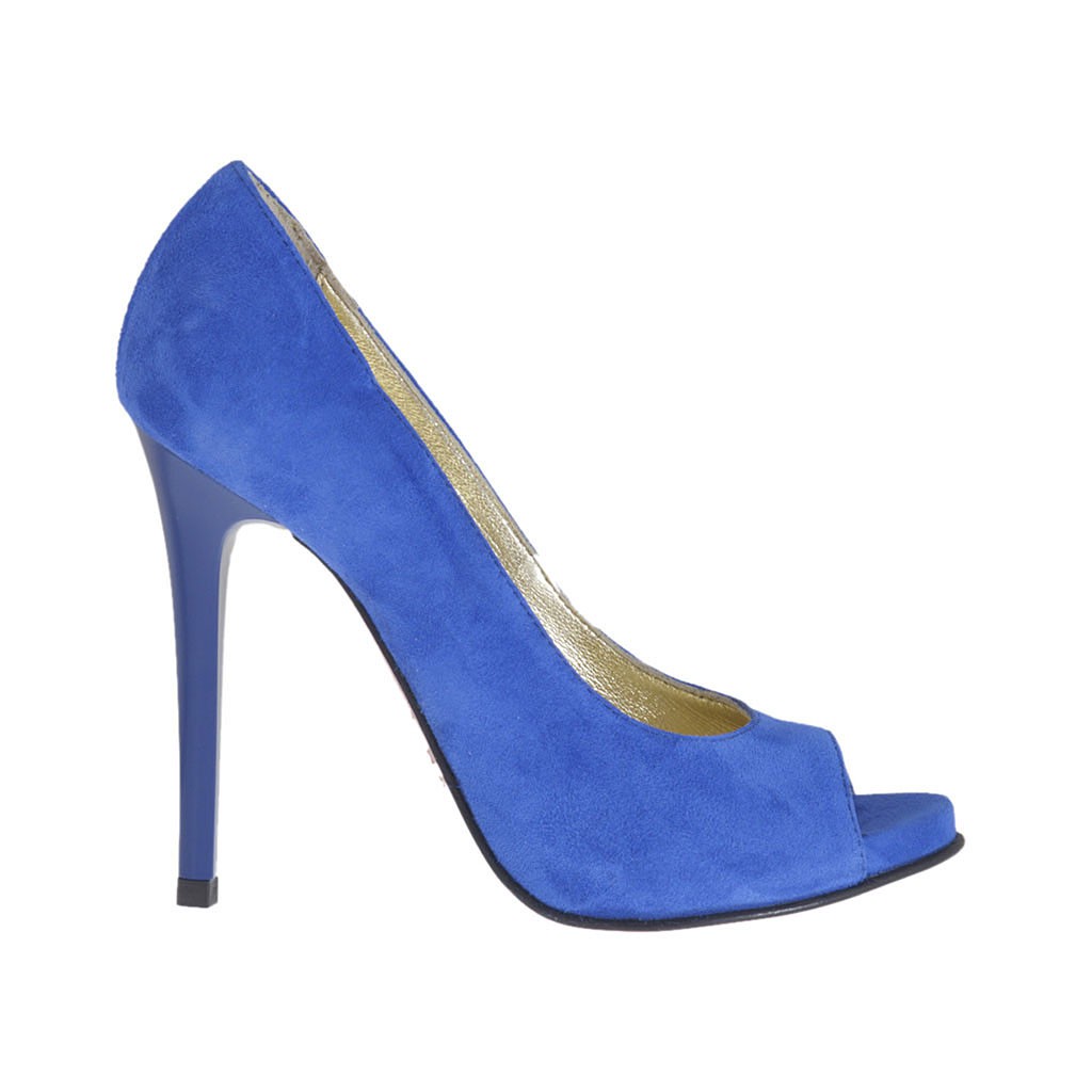 scarpe blu elettrico con tacco