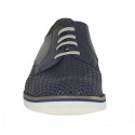 Chaussures à lacets pour hommes en cuir perforé bleu - Pointures disponibles:  37, 50