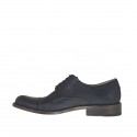 Chaussure elégant à lacets et bout droit pour hommes en cuir noir - Pointures disponibles:  50