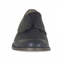 Zapato elegante con cordones y puntera para hombre en piel de color negro - Tallas disponibles:  50