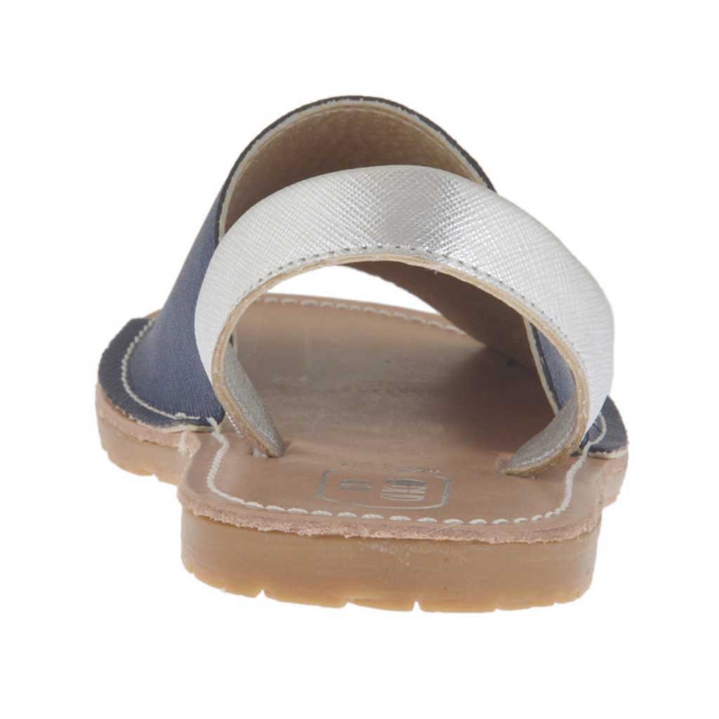 Blaue und silberne bedruckte Damensandale Absatz 1