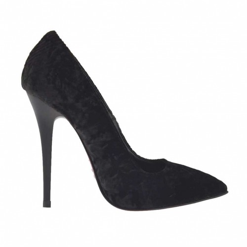 pump shoe in black velvet varnished heel 10
