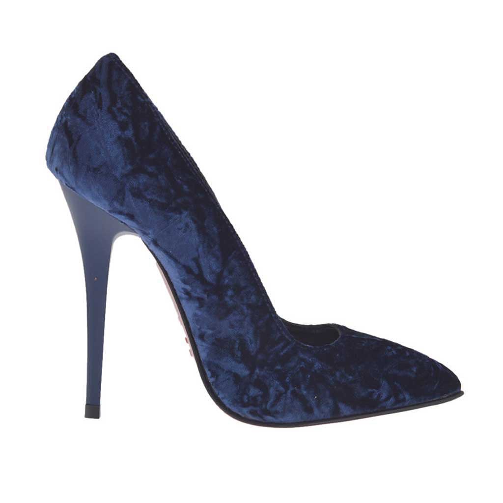 blue velvet heels