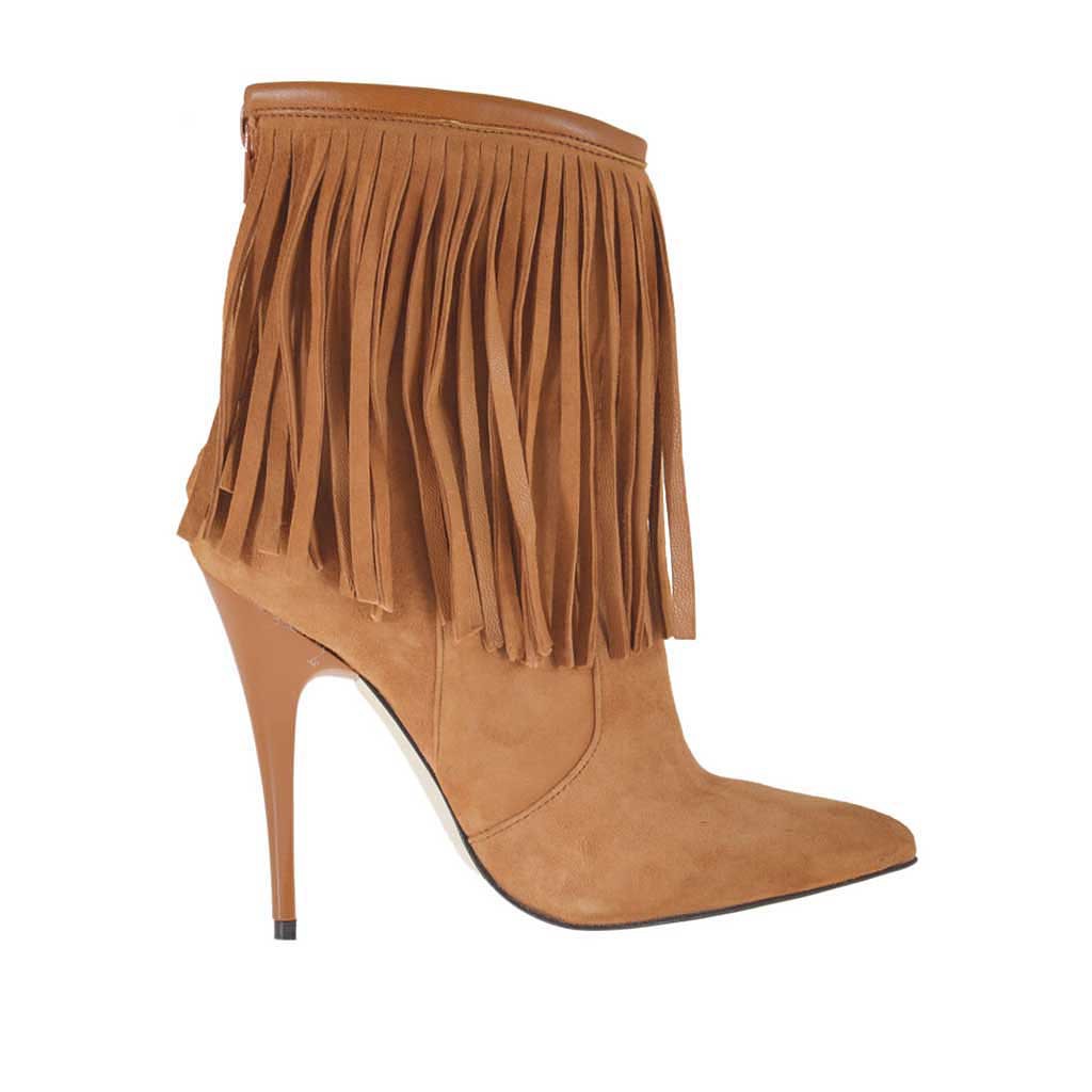 tan suede high heels