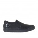 Zapato para mujer con elasticos en piel y charol imprimido negro cuña 2 - Tallas disponibles:  32