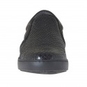 Chaussure pour femmes avec elastiques en cuir et cuir verni imprimé noir talon compensé 2 - Pointures disponibles:  32