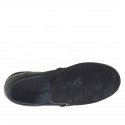 Zapato para mujer con elasticos en piel, charol y encaje negro cuña 2 - Tallas disponibles:  32