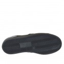 Chaussure pour femmes avec elastiques en cuir noir avec paillettes argent talon compensé 2 - Pointures disponibles:  32