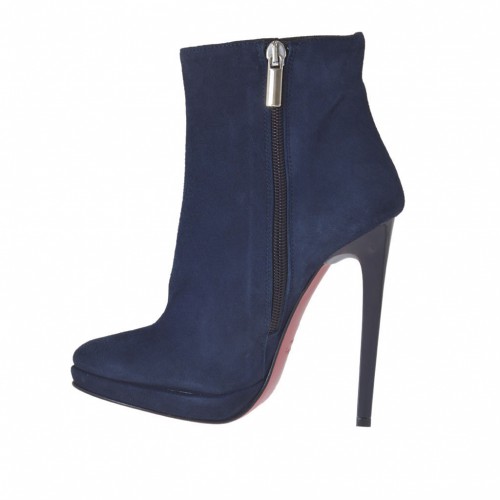 Blue suede high heel boots Clearance