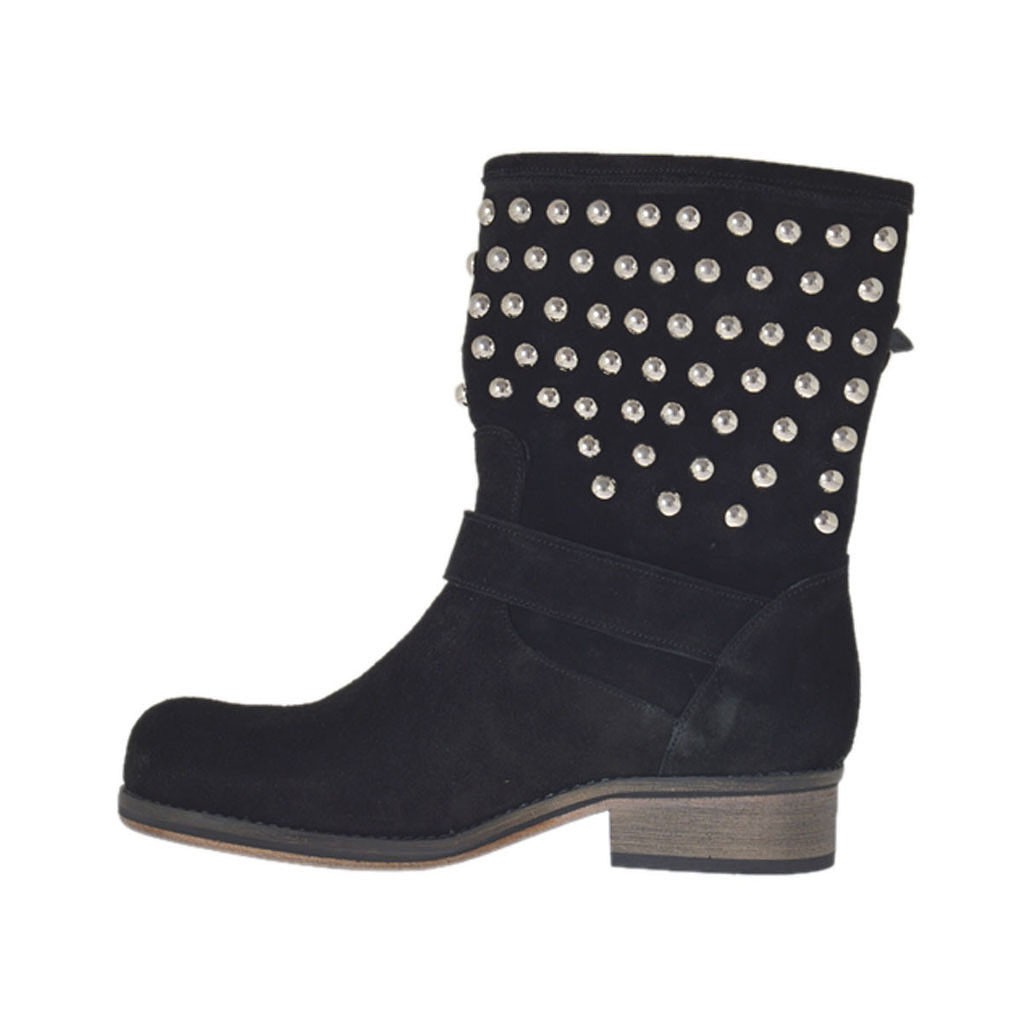 ankle boots with studs and buckles