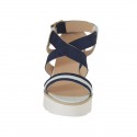 Sandale pour femmes en cuir blanc et daim bleu talon 9 - Pointures disponibles:  42