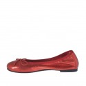 Ballerine pour femmes avec noeud en cuir lamé rouge talon 1 - Pointures disponibles:  32