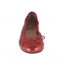 Ballerine pour femmes avec noeud en cuir lamé rouge talon 1 - Pointures disponibles:  32