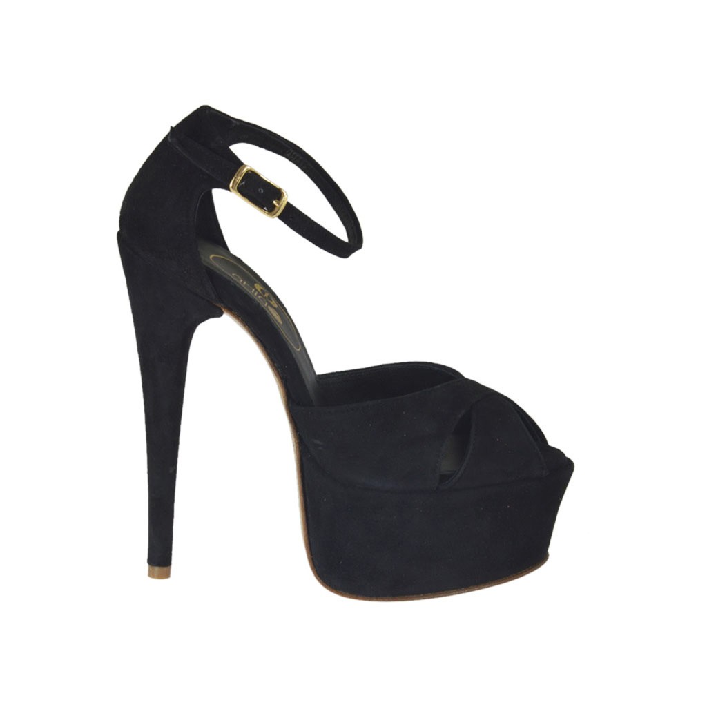 small black heels with strap