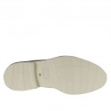 Zapato de sport derby con cordones para hombre en piel y piel estampada gris pardo - Tallas disponibles:  47