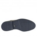 Chaussure sportif pour hommes avec elastiques et lacets facultatifs en cuir imprimé taupe - Pointures disponibles:  46, 47, 48