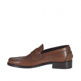 Mocassin élégante pour hommes en cuir marron - Pointures disponibles:  46, 47 2