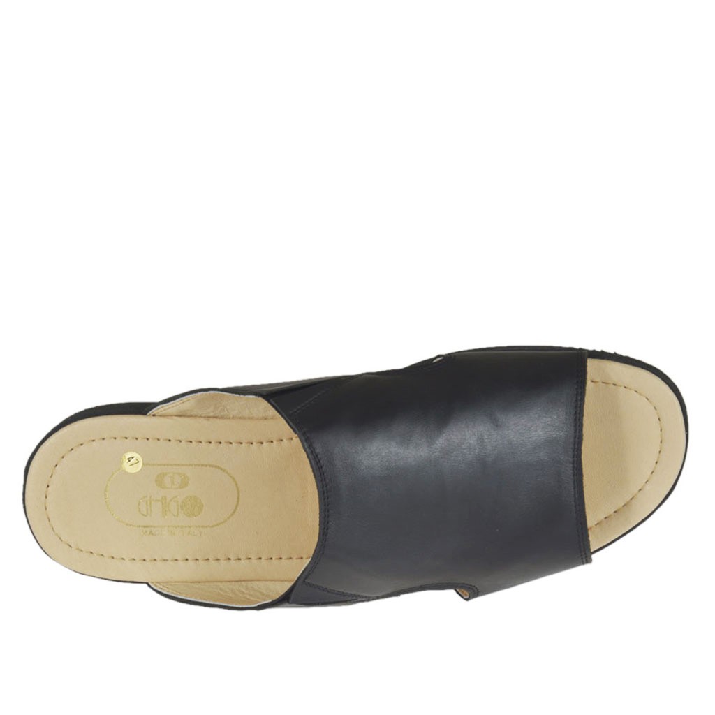 Men's mule in black leather