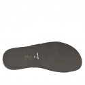 Sandalia para hombres en piel y piel imprimida negra - Tallas disponibles:  46, 47, 48, 51, 52